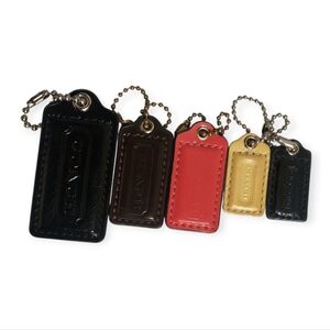 Coach Patent Leather Hangtag Bundle Of 5 Asst Sizes & Colors  Great Condition